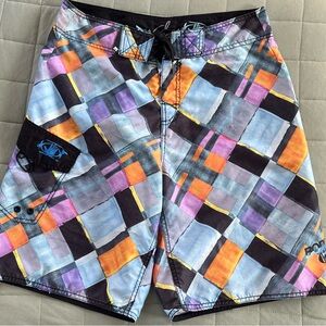 Body Glove Colorful Geometric Swim Shorts Swim Trunks Board Shorts Size 30
